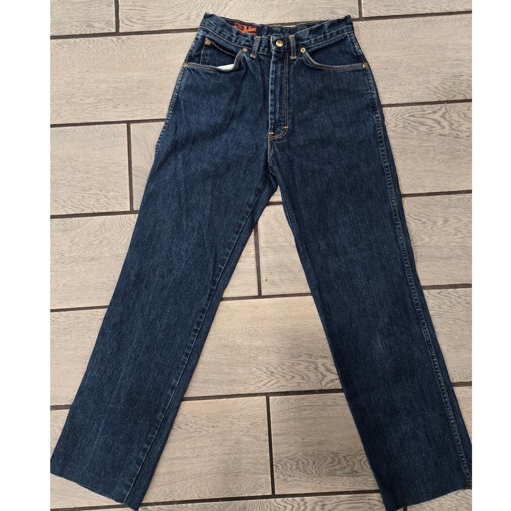 Vintage Landlubber High Waisted Straight Leg Indigo Denim Jeans Size 9 USA Made